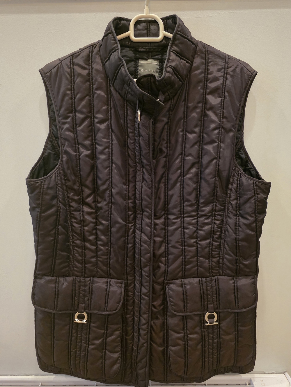 Women's Dark Brown Quilted Sleeveless Vest by Marc Aurel